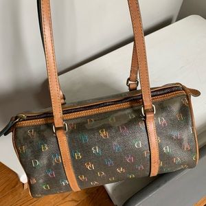 Dooney & Bourke Signature Brown Leather Barrel Bag / Purse